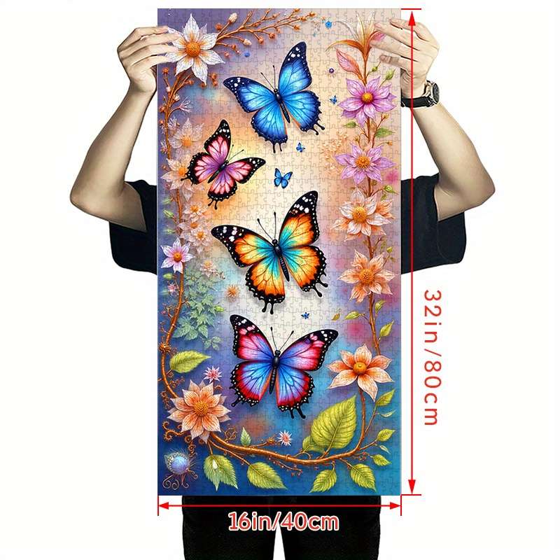 1000pcs Jigsaw Puzzle for Adults 80x40cm Large Butterfly Floral Design Premium H