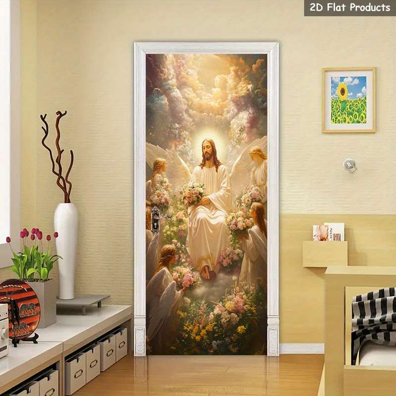 1pc 95.0x209.8cm Jesus Christian Themed Stickers