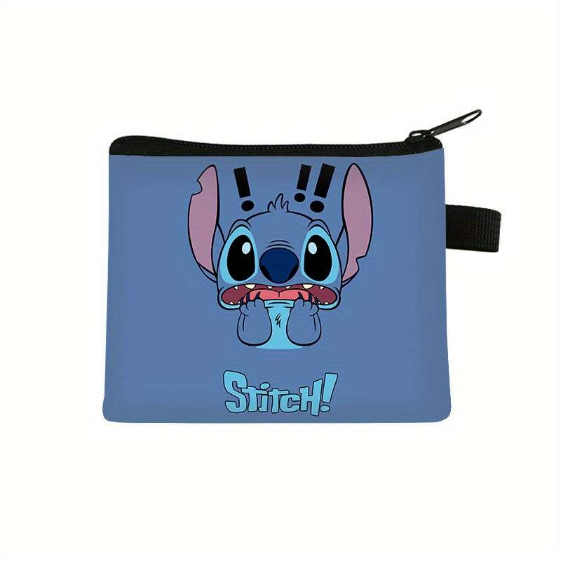1pc Disney Stitch Zipper Wallet Cute Large Capacity Keychain Pouch with Stitch Ducklings De