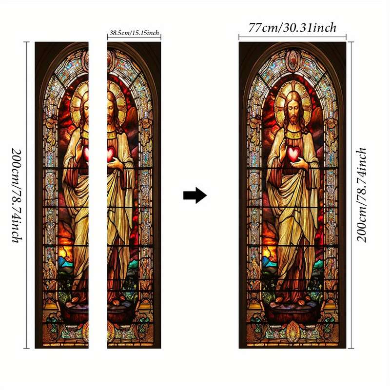 1pc 95.0x214.88cm Jesus Christian Themed Stickers