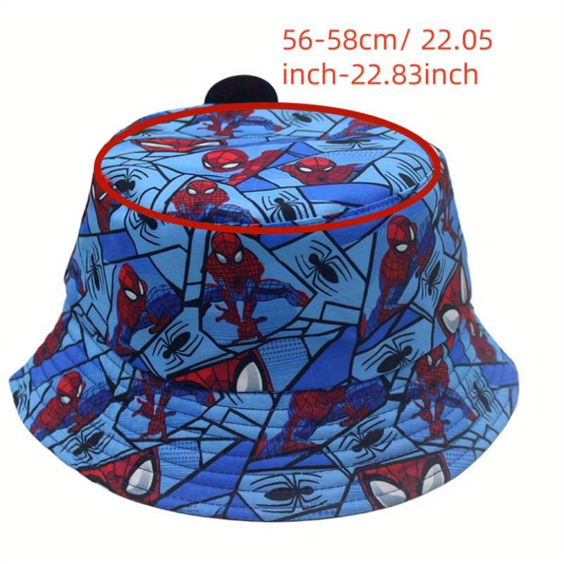 1pc Marvel Spider-Man Cartoon Character Style Fisherman Hat Best Choice for Travel and Outing