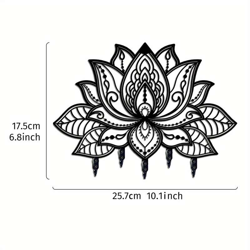 1pc 25.65x17.27 cm Wall-Mounted for Lotus Iron Hook for Sweet Home Organizer Decoration