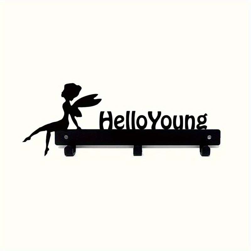 1pc HelloYoung Magical Wall-Mounted Storage RackStylish Metal Organizer for Coats Keys Towels