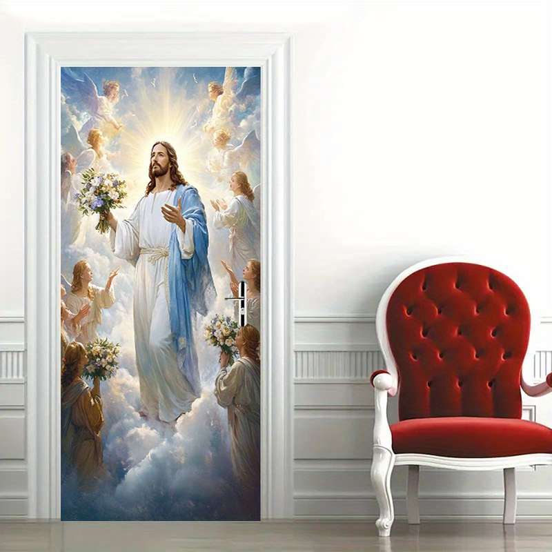 1pc 95.0x214.88cm Jesus Christian Themed Stickers