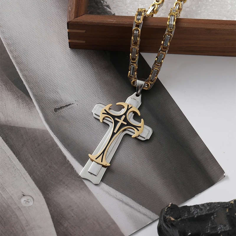 1 Piece Golden Jesus Theme Pendant