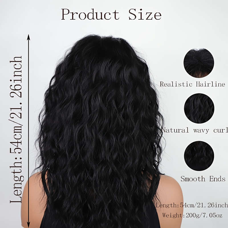 1Pc Black 50.8cm Fashion Design Wig