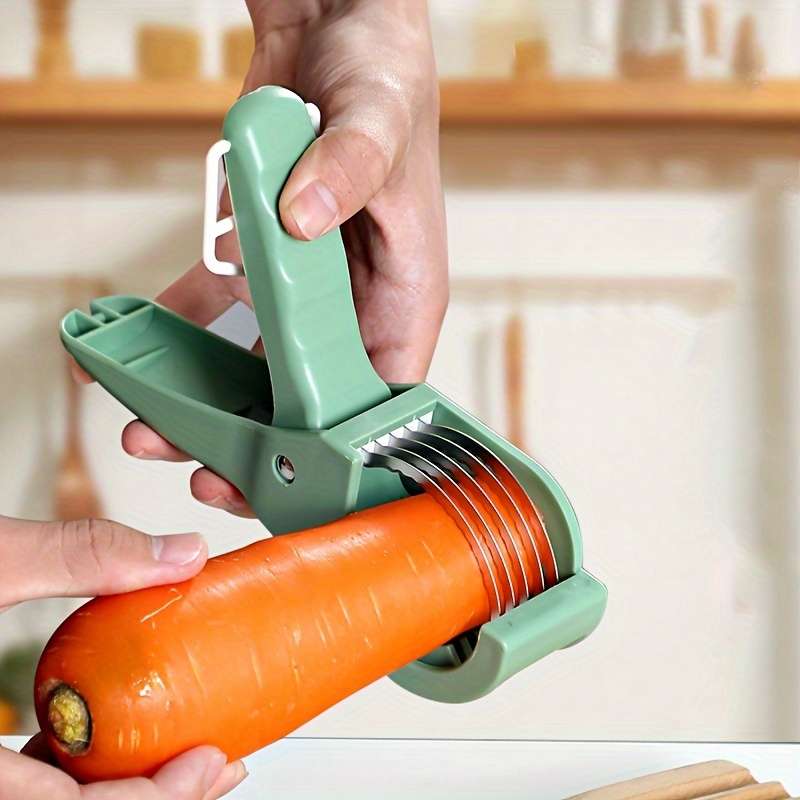1pc Manual Handheld Vegetable Slicer with Stainless Steel Blades Multifunctional Fruit Vegg
