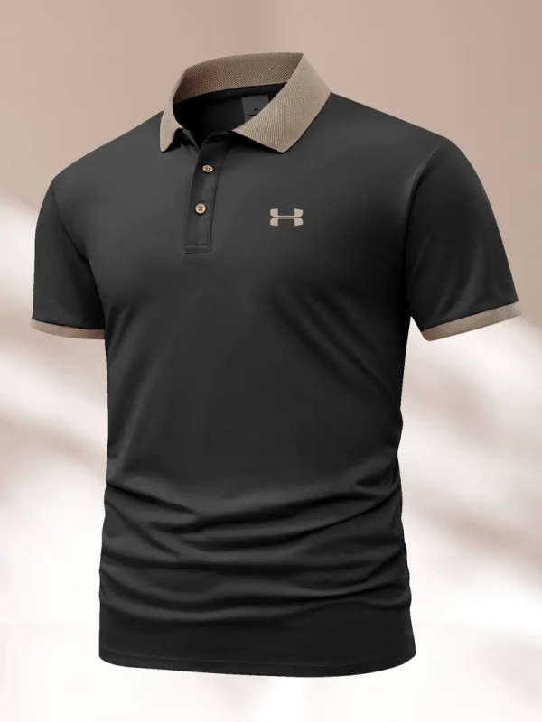 Mens Short Sleeve Golf Shirt, Breathable Fabric, Size Medium UK 38