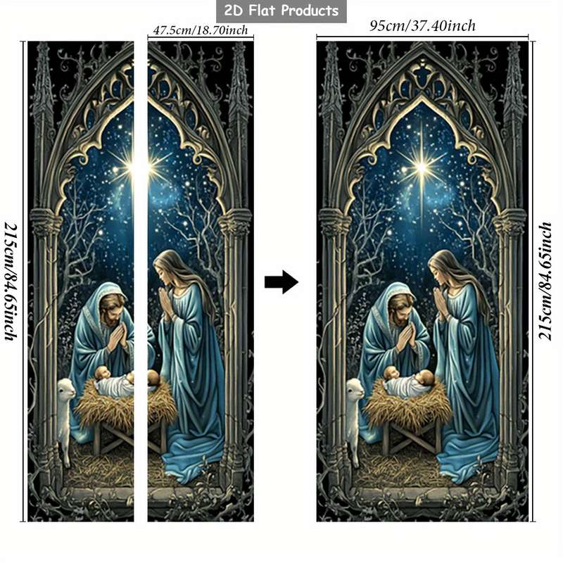 1pc 95.0x209.8cm Jesus Christian Themed Stickers
