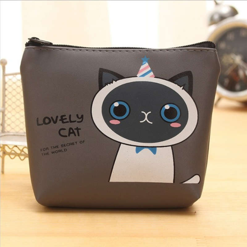 1pc Women's Cat-Themed Zipper Coin Purse Compact Wallet with Adorable Cartoon Kitty Design Multi