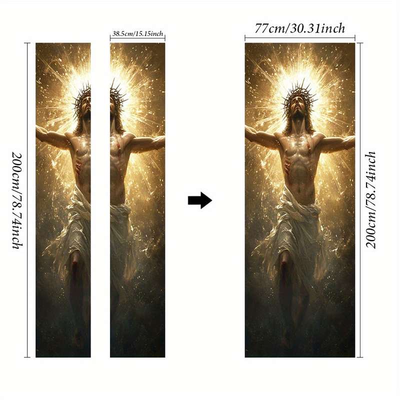 1pc 95.0x214.88cm Jesus Christian Themed Stickers