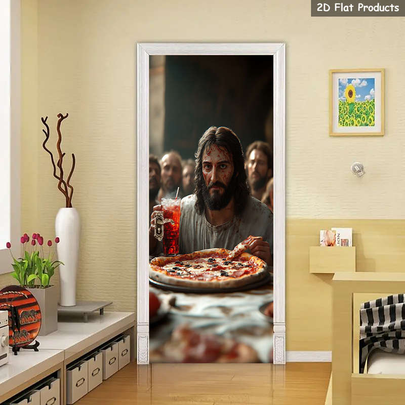 1pc 95.0x214.88cm Jesus Christian Themed Stickers