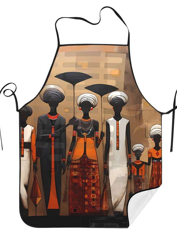 1pc Apron Featuring Artwork of African Tribal Women Designed for Both Men And Women.