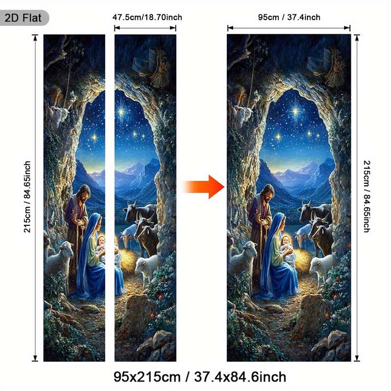 1pc 30.3x78.7 inches   77x200 cm   Jesus Christian Themed Stickers