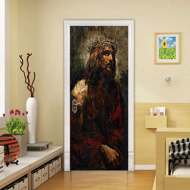 1pc 95.0x214.88cm Jesus Christian Themed Stickers
