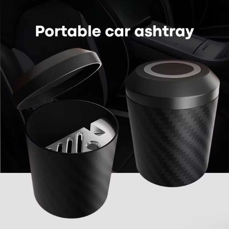 1pc Car Ashtray Portable Smokeless Car Ashtray Flame Retardant Cigarette Cup Container Cigar Ashtra