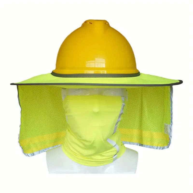 Reflective Safety Helmet Sunshade And Neck Gaiter Set