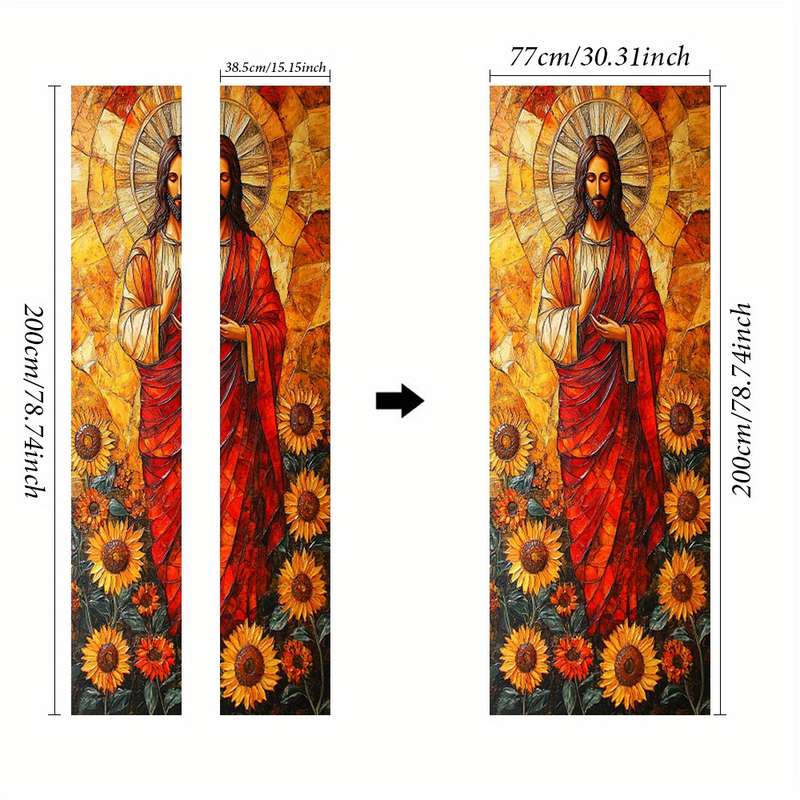 1pc 95.0x214.88cm Jesus Christian Themed Stickers