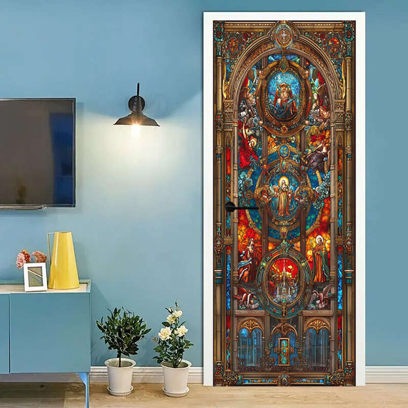 1pc 95.0x209.8cm Jesus Christian Themed Stickers