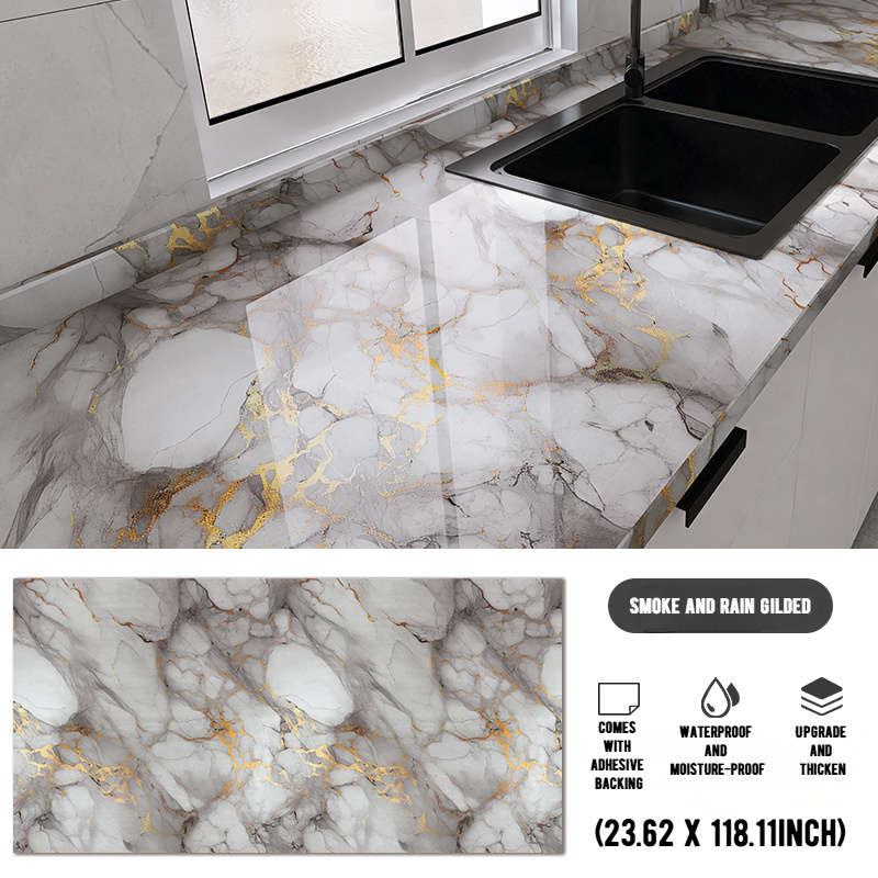 1PC Wall Stickers60 x 300 cm   23.62 x 118.11 ingreen Artificial Jade Gilded