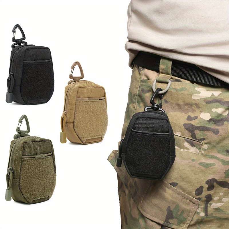 1pc Tactical Waist Pack Polyester EDC Utility Pouch Running Fanny Pack with Card Holder Earphone