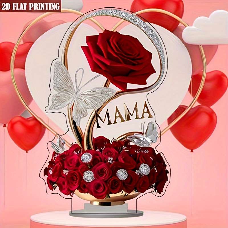 1pc 2D Flat   Acrylic Rose a Gift of Roses for My Wife a Birthday Present for My Wife a Rose