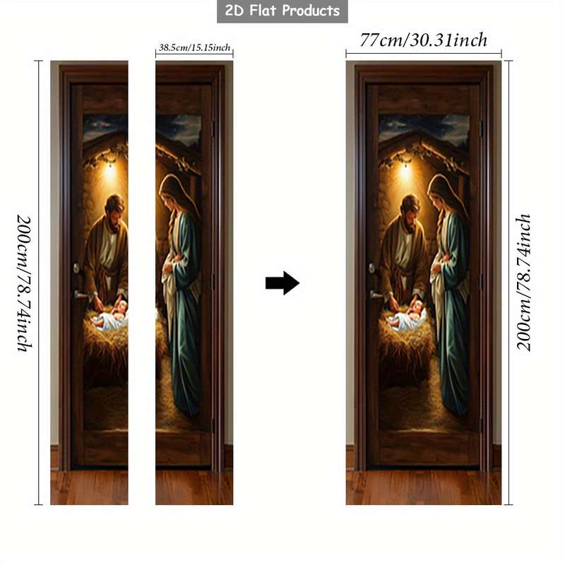 1pc 95.0x209.8cm Jesus Christian Themed Stickers