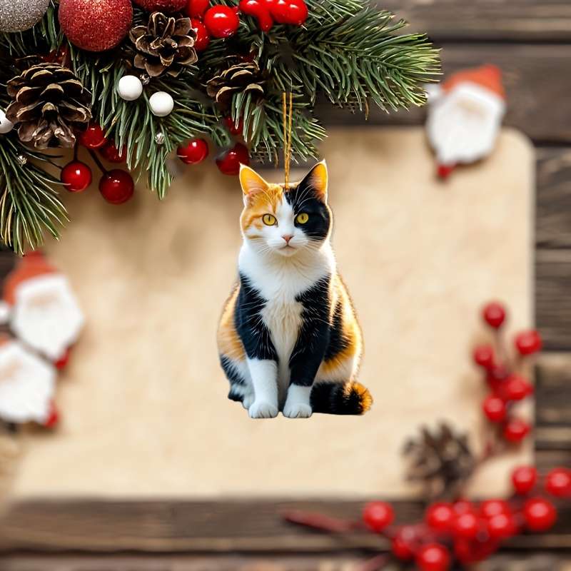1pc 2D Flat   Double-Sided Car Bag Accessories Spiritual Kitten Decoration Suitable for