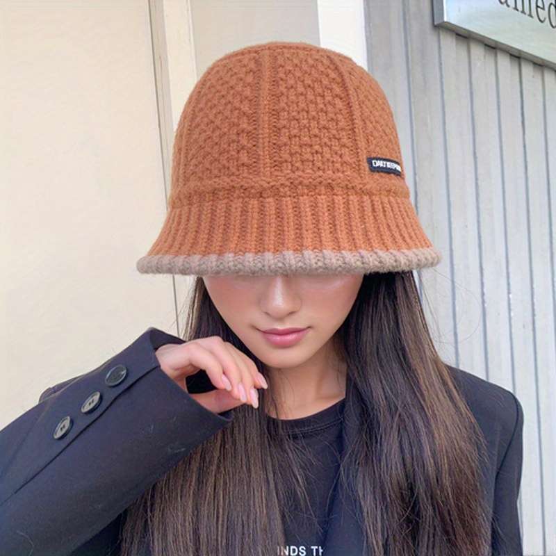1pc Hat Women Autumn and Winter Seasonal Warm Bucket Fisherman Hat Showing Small Face Covering Face