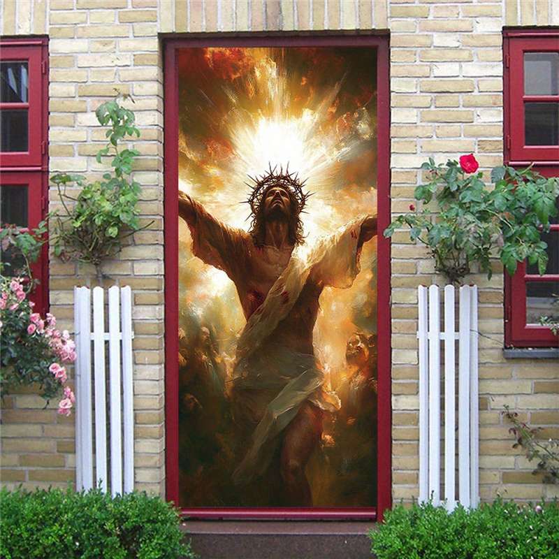 1pc 95.0x214.88cm Jesus Christian Themed Stickers