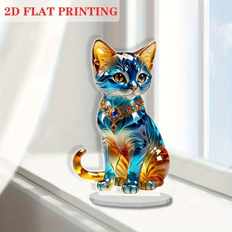 1pc 2D Flat    Acrylic Cat specially designed for desktop animal theme decoration suita