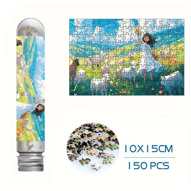 150pcs Mini Test Tube Puzzle for Adults Relax Brain Teaser with Scenic Landscape