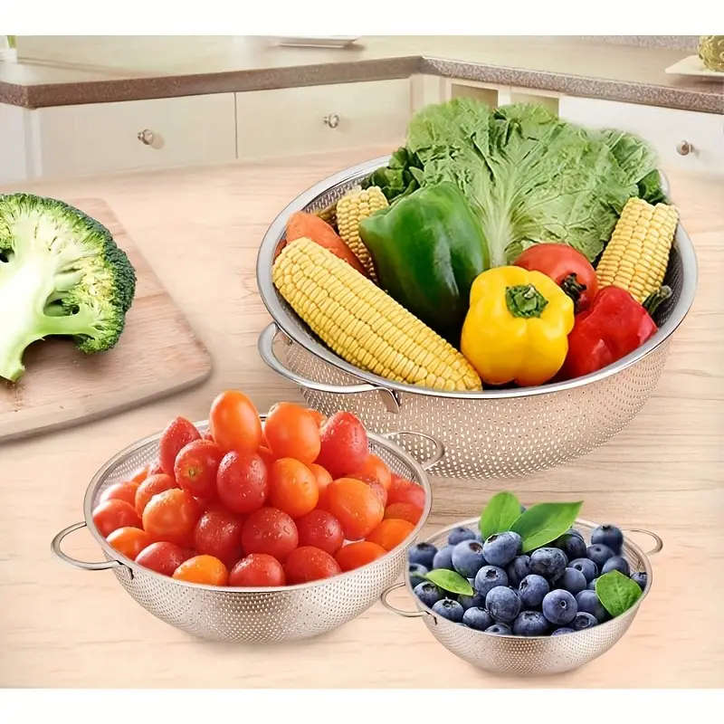 3-Piece Stainless Steel Strainer Set