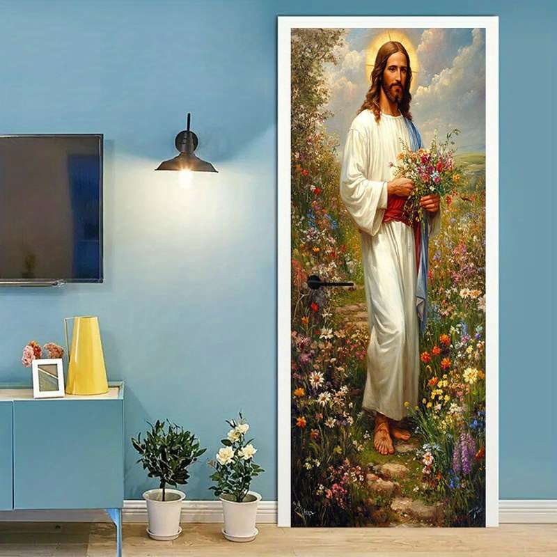 1pc 95.0x214.88cm Jesus Christian Themed Stickers