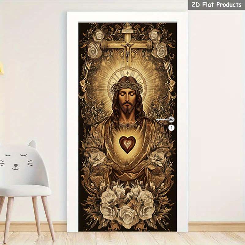 1pc 95.0x209.8cm Jesus Christian Themed Stickers