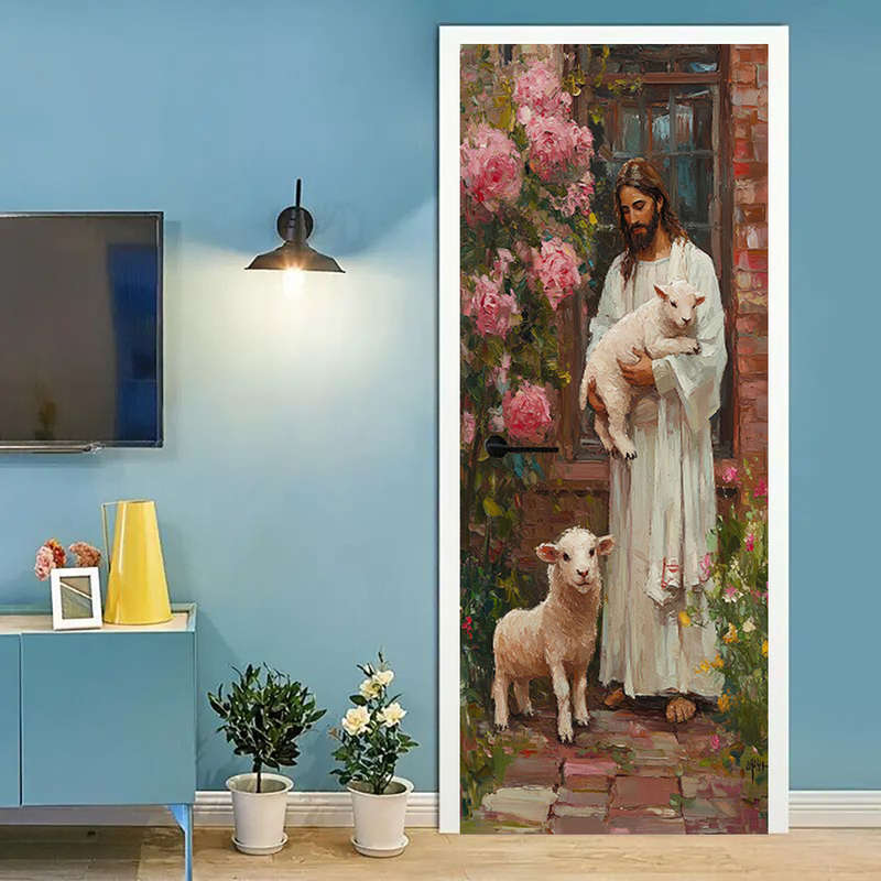 1pc 95.0x214.88cm Jesus Christian Themed Stickers