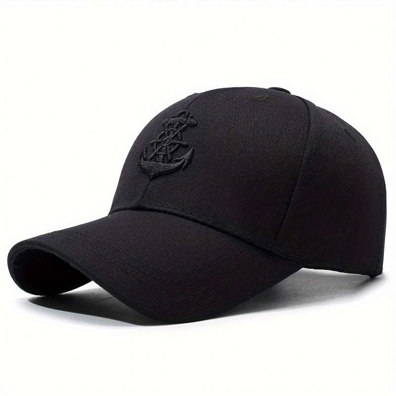 1pc Anchor Baseball Cap Trendy Nautical Design Breathable Polyester Sun Protection Available i
