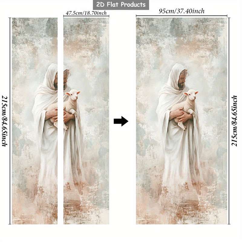 1pc 95.0x209.8cm Jesus Christian Themed Stickers