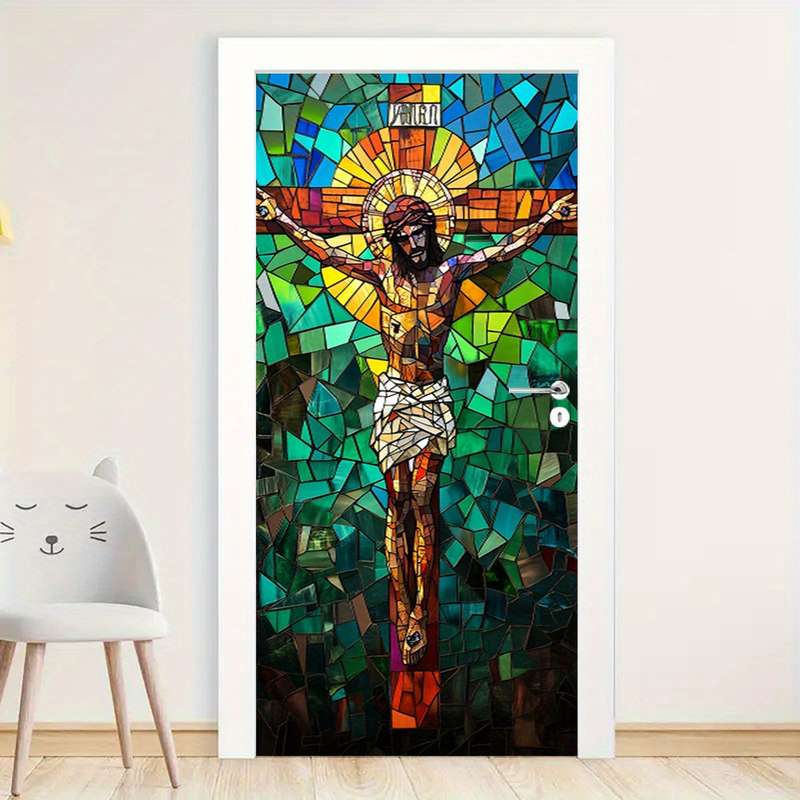 1pc 95.0x209.8cm Jesus Christian Themed Stickers