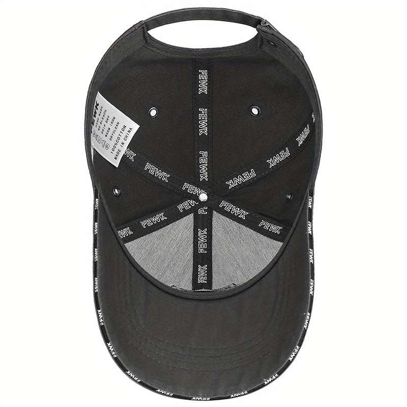 1pc FEWK Unisex Baseball Cap Breathable Polyester Adjustable Fit Embroidered Logo Golden Ba