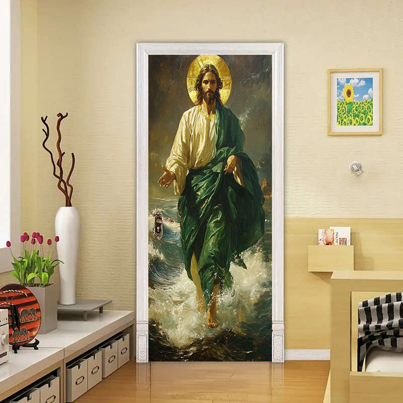 1pc 95.0x214.88cm Jesus Christian Themed Stickers