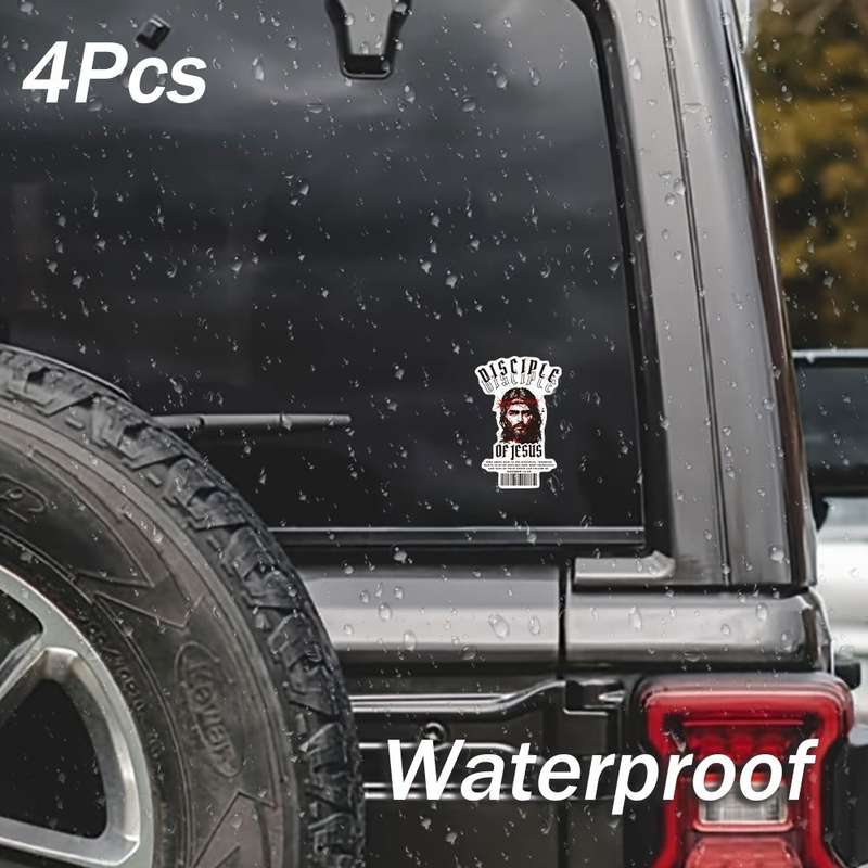 4Pcs Jesus Christian Themed Stickers