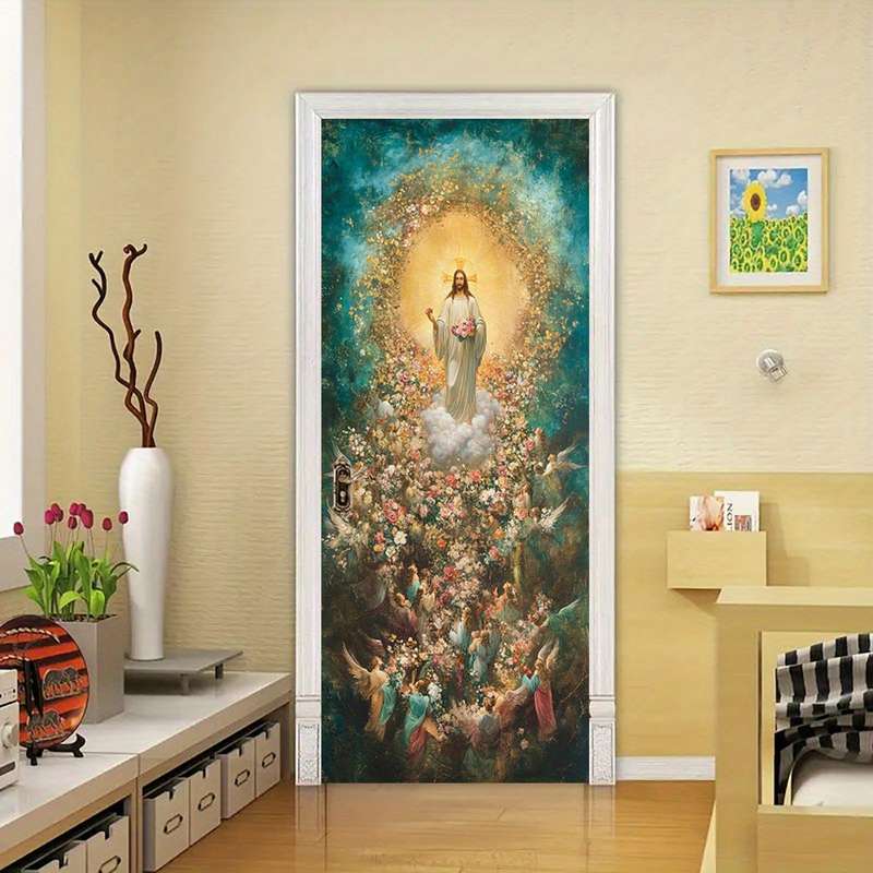 1pc 95.0x209.8cm Jesus Christian Themed Stickers