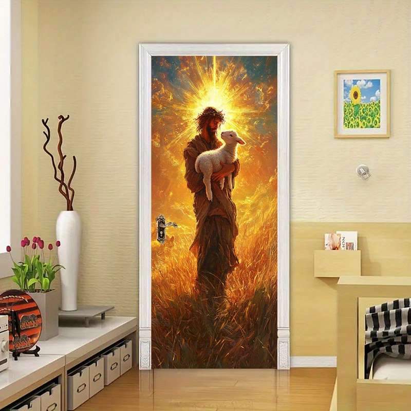 1pc 95.0x209.8cm Jesus Christian Themed Stickers