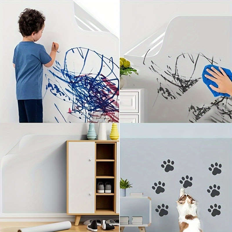 1pc 2m Long Invisible Kitchen Oil-Proof Film High-Temperature Resistant Static Cling Plastic Pro