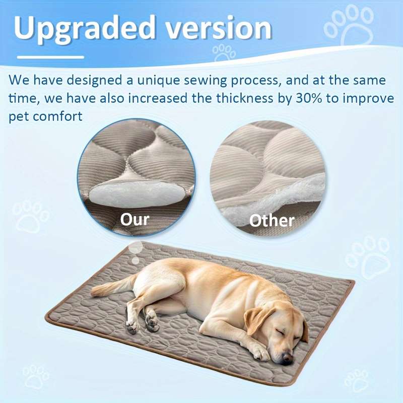 1PC Pet Mat Ice Sliky Fiber Fabric Cooling Mat Coffee Color Size Size  50 x 40 cm
