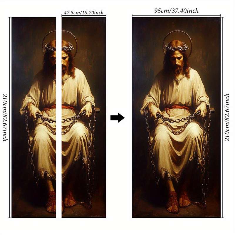 1pc 95.0x214.88cm Jesus Christian Themed Stickers