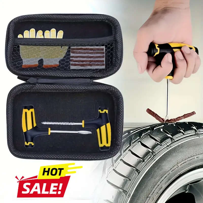 1set Universal Tire Repair Tool Kit Portable Emergency Tire Fix Set for Cars Trucks RVs Mountain Bik