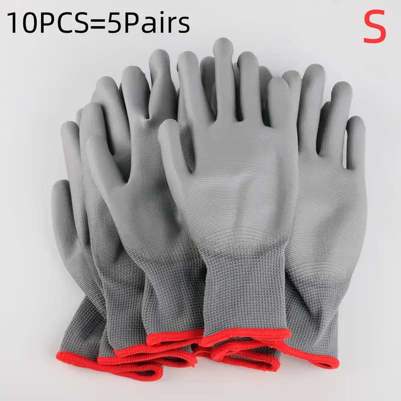 10pcs Outdoor Multifunctional Gray Gloves Size S Anti-slip and Wear-resistant Suitable for Gardening