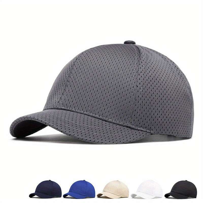 1pc Men'S Lightweight Mesh Baseball Cap Pink with "B" Logo Breathable Summer Hat for Outdoor Spo